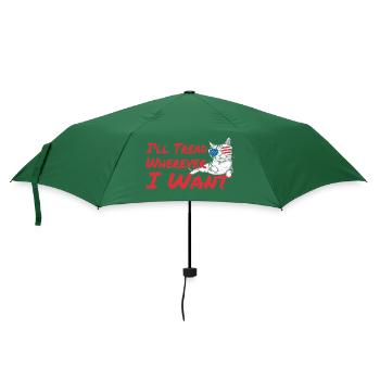 Ich trete hin, wohin ich will Retro Vintage Katzenliebhaber - Regenschirm (klein) - Flaschengrün - Vorne