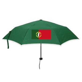 Portugal in den Farben der portugiesischen Flagge - Regenschirm (klein) - Flaschengrün - Vorne