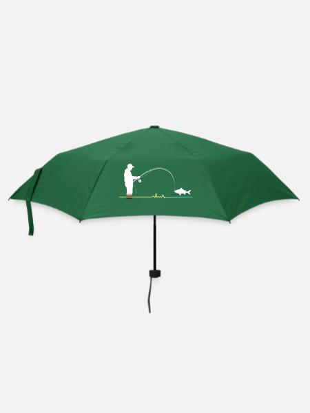 Herzlinie Angler - Männer T-Shirt - Regenschirm (klein) - Flaschengrün