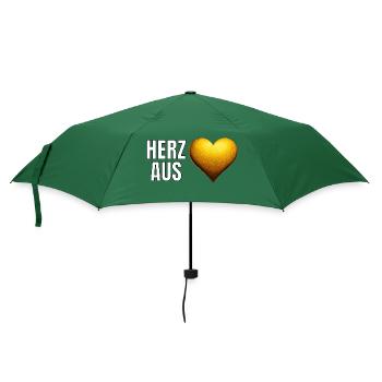 Goldener Schriftzug Herz aus Gold - Regenschirm (klein) - Flaschengrün - Vorne