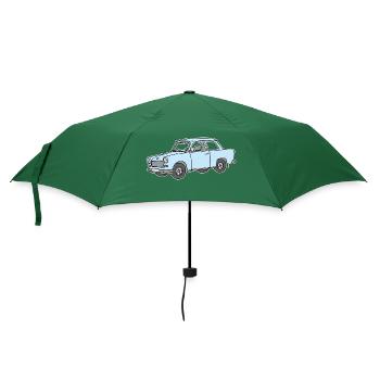 Hellblauer Trabi,  - Regenschirm (klein) - Flaschengrün - Vorne