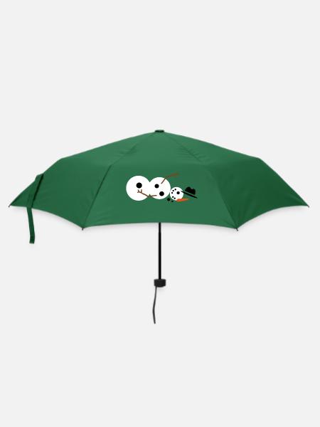 Schneemann - Regenschirm (klein) - Flaschengrün