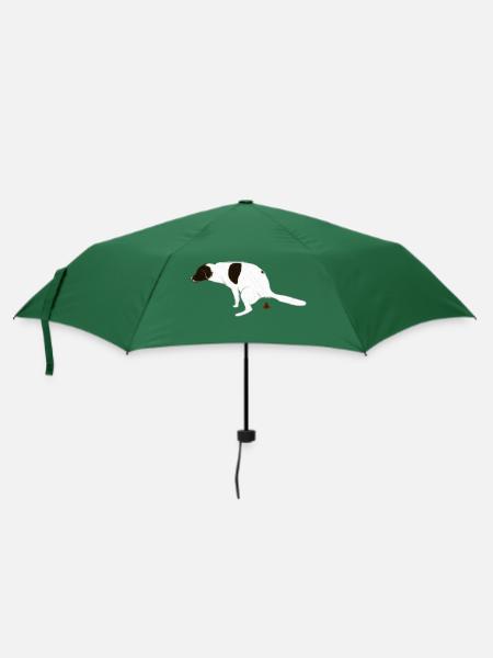 English Pointer Hund bei seinem Geschäft I - Regenschirm (klein) - Flaschengrün