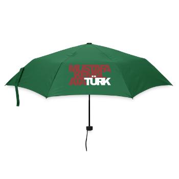 Mustafa Kemal Atatürk - Regenschirm (klein) - Flaschengrün - Vorne