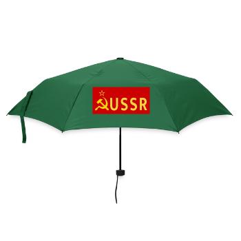 UdSSR rote Flagge Sowjetunion Wappen Russland - Regenschirm (klein) - Flaschengrün - Vorne