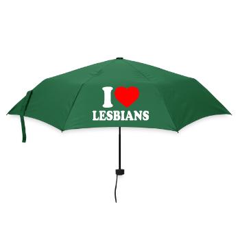 I love lesbians - Regenschirm (klein) - Flaschengrün - Vorne