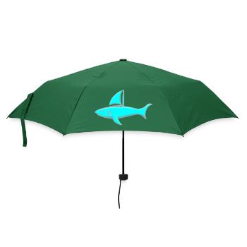 Segler Hai - Sailing Shark - Regenschirm (klein) - Flaschengrün - Vorne