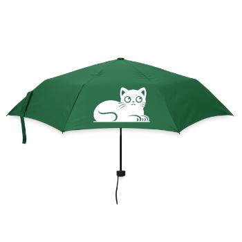 Kleine dicke Katze Zeichnung - Regenschirm (klein) - Flaschengrün - Vorne