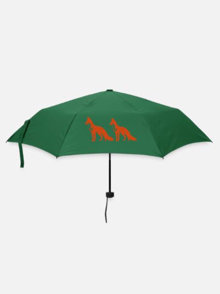 foxes - Regenschirm (klein) - Flaschengrün
