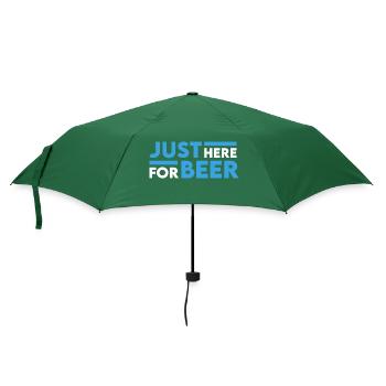 Nur hier für das Bier Mallorca Party Spruch - Regenschirm (klein) - Flaschengrün - Vorne