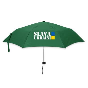 Slava ukraini - Regenschirm (klein) - Flaschengrün - Vorne