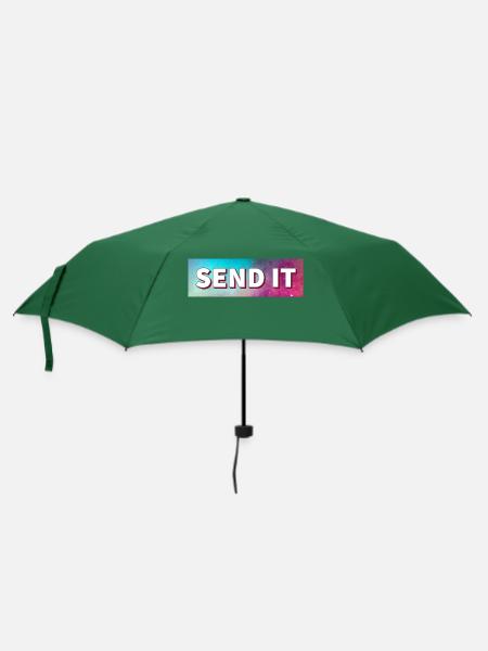SEND IT Boxlogo - Regenschirm (klein) - Flaschengrün