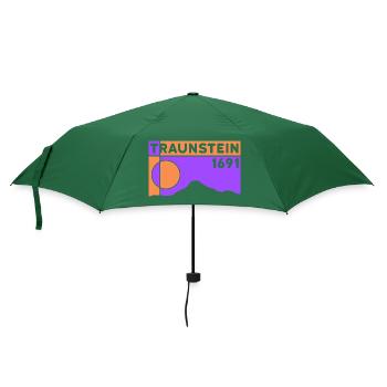 Traunstein Wanderung Traunsee Andenken Souvenir - Regenschirm (klein) - Flaschengrün - Vorne