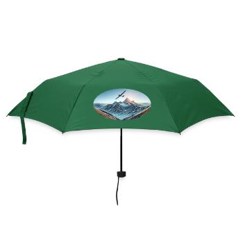 Segelflugzeug in den Bergen - Regenschirm (klein) - Flaschengrün - Vorne