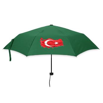 Türkei Türkiye Flagge in der Türkiye Landkarte - Regenschirm (klein) - Flaschengrün - Vorne