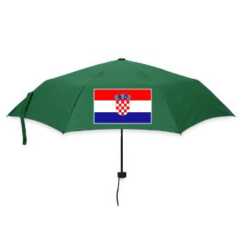 Croatia Flag Classic Frame - Regenschirm (klein) - Flaschengrün - Vorne