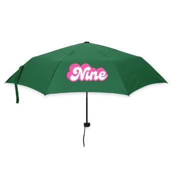 Neun Geburtstag - 9. Geburtstag Retro Pink - Regenschirm (klein) - Flaschengrün - Vorne