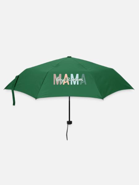 Mama Boy Mom Retro Muttertag - Regenschirm (klein) - Flaschengrün
