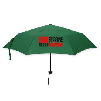 Eat Sleep Rave Repeat Essen Schlafen Raven Spruch - Regenschirm (klein) - Flaschengrün - Vorne