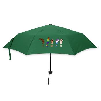 One Race - Human, Respect, Pride - Handzeichen - Regenschirm (klein) - Flaschengrün - Vorne