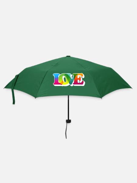 LOVE STATEMENT BUNT GROOVY - Regenschirm (klein) - Flaschengrün