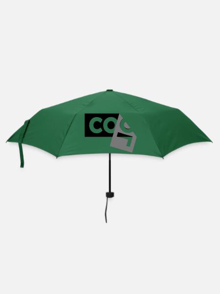 Halb abgerissenes Design - Regenschirm (klein) - Flaschengrün