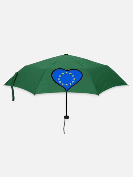 Europa herz Flagge - Regenschirm (klein) - Flaschengrün