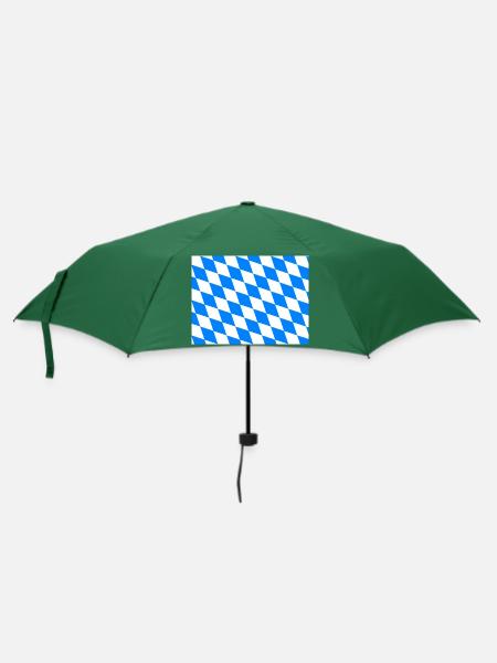 Bayern Bayrisch Bayern Flagge Rauten Karo - Regenschirm (klein) - Flaschengrün