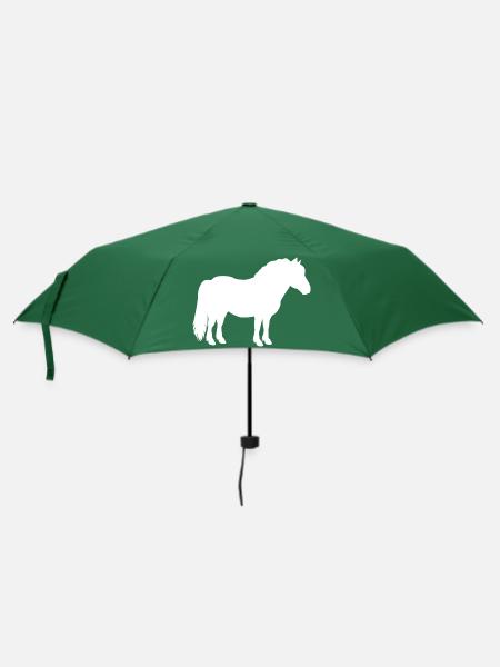 Shetty Shetland Pony Pferd Reiterin Damen Mädchen - Regenschirm (klein) - Flaschengrün