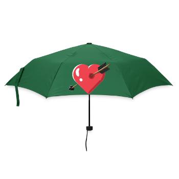 Herz mit Pfeil - Regenschirm (klein) - Flaschengrün - Vorne