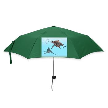 Ichthyosaurier Shonisaurus - Regenschirm (klein) - Flaschengrün - Vorne