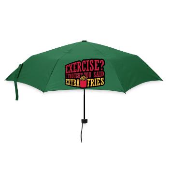 Exercise Extra Fries Zitat - Regenschirm (klein) - Flaschengrün - Vorne