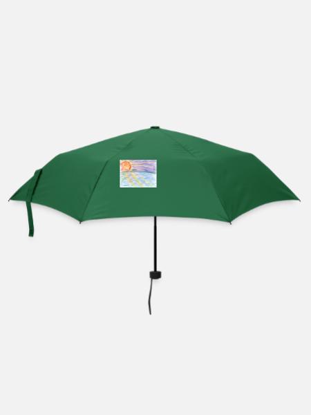Sonnenuntergang - Regenschirm (klein) - Flaschengrün