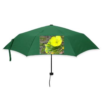 Gelbe Blume - Regenschirm (klein) - Flaschengrün - Vorne