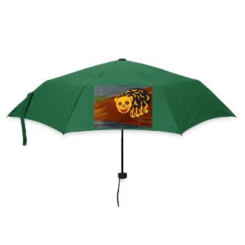 Comic Spinne lustig und bunt - Regenschirm (klein) - Flaschengrün - Vorne