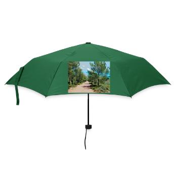 Zeichnung der Provence - Wanderweg - Regenschirm (klein) - Flaschengrün - Vorne