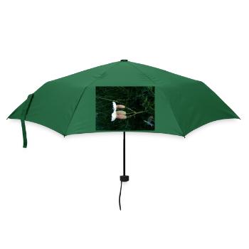 Blume liegt im Wind - Regenschirm (klein) - Flaschengrün - Vorne