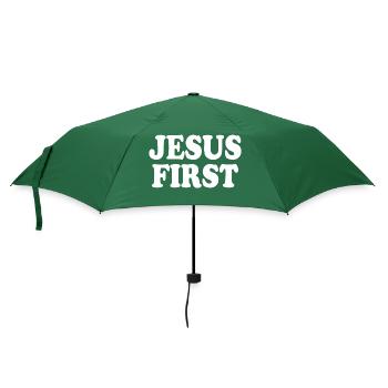 Jesus first - Regenschirm (klein) - Flaschengrün - Vorne