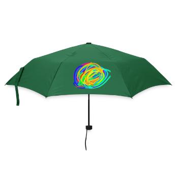 Bunte Explosion - Regenschirm (klein) - Flaschengrün - Vorne