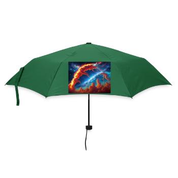 blue red sky - Regenschirm (klein) - Flaschengrün - Vorne