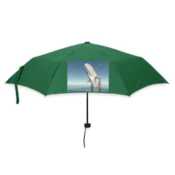 Auftauchender Pottwal und Seemöwen - Regenschirm (klein) - Flaschengrün - Vorne