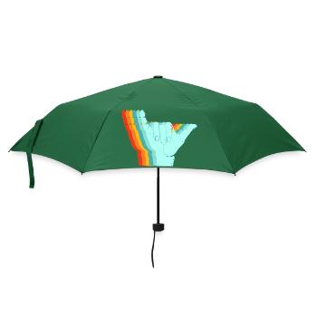 Surf-Retro-Schild - Regenschirm (klein) - Flaschengrün - Vorne