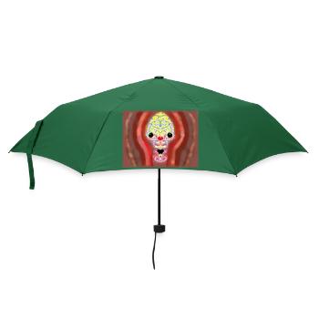 Crazy Totenkopf - Regenschirm (klein) - Flaschengrün - Vorne
