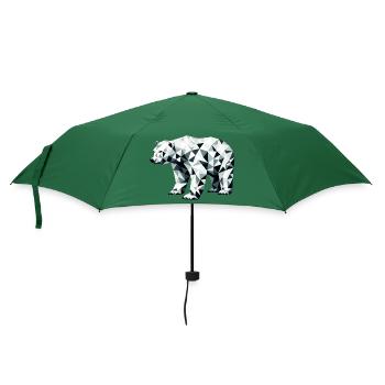 Eisbär // polar bear - Regenschirm (klein) - Flaschengrün - Vorne
