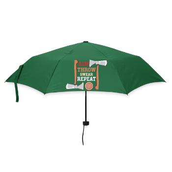 Aim Throw Swear Repeat Hatchet Ax Thrower - Regenschirm (klein) - Flaschengrün - Vorne