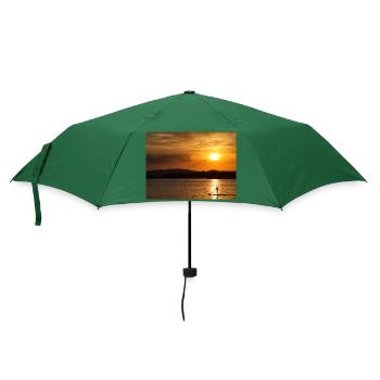Sonnenuntergang am Staffelsee - Regenschirm (klein) - Flaschengrün - Vorne