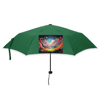 Bunte Landschaft - Regenschirm (klein) - Flaschengrün - Vorne
