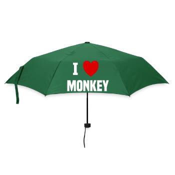 Ich liebe Monkey - Regenschirm (klein) - Flaschengrün - Vorne