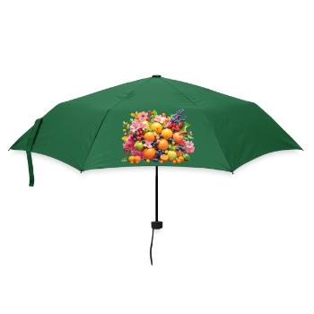 Früchte und Blüten - Regenschirm (klein) - Flaschengrün - Vorne