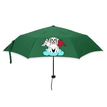 Himmlischer Satan Hund Höllen Hund Teufel Engel - Regenschirm (klein) - Flaschengrün - Vorne